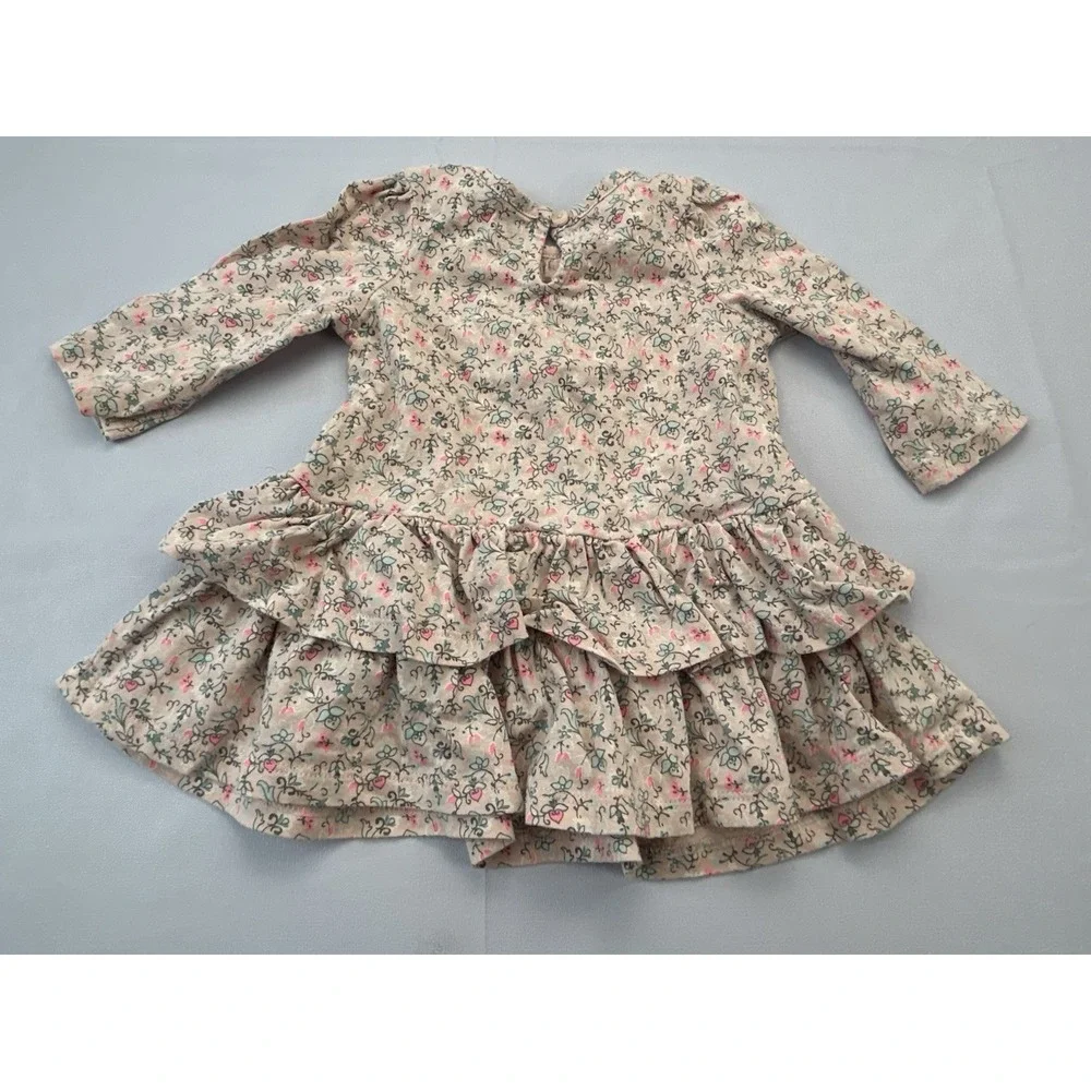 Baby Gap Girls Floral Ruffle Tiered Dress Pink 3-6 Months Cottagecore Cotton